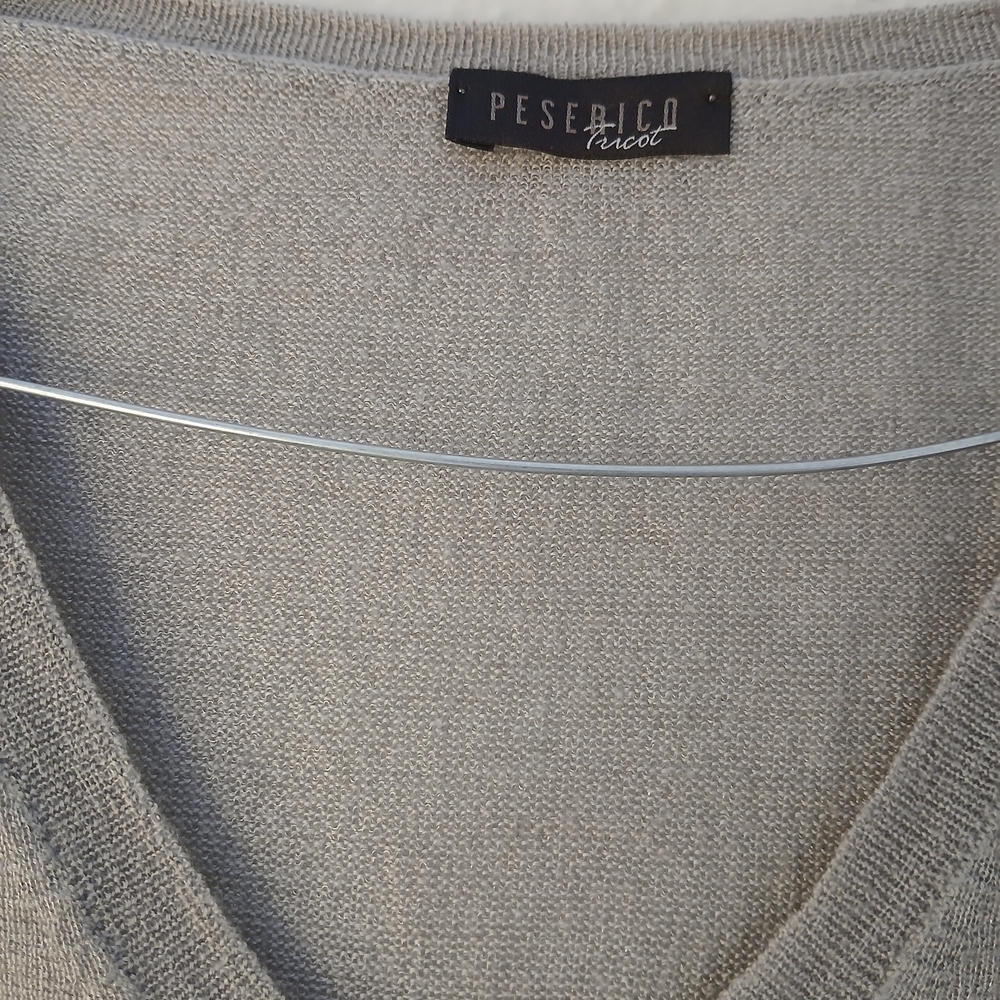 Pezerico Gray V-Neck Sweater - Picture 3 of 10
